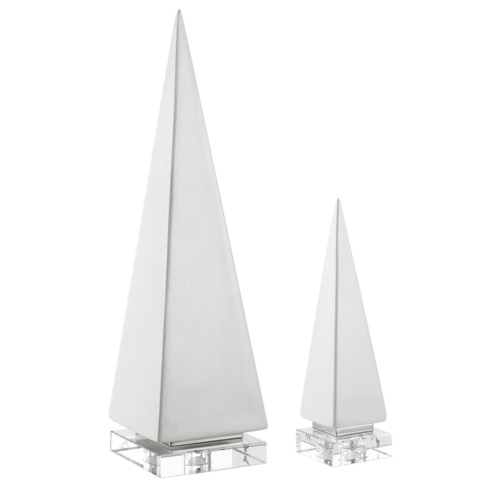 Great Pyramids - Sculptures (Set of 2) - White
