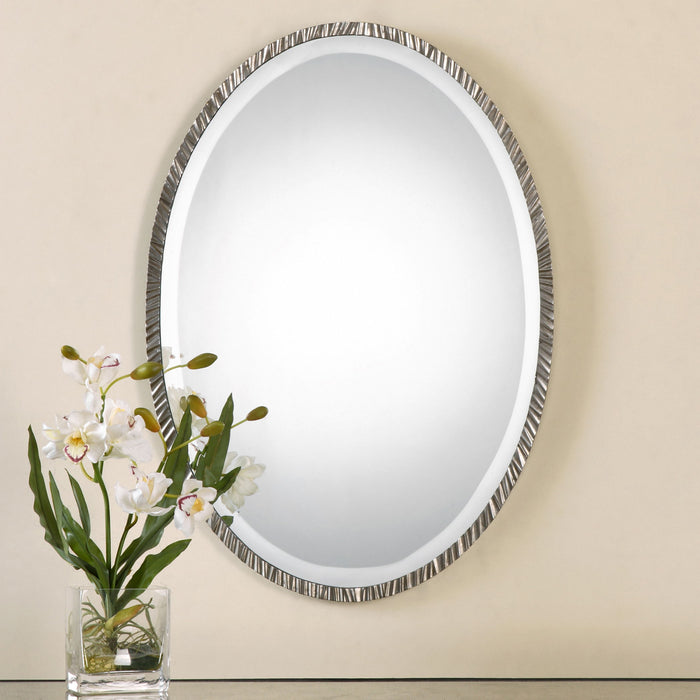 Annadel - Oval Wall Mirror - Pearl Silver