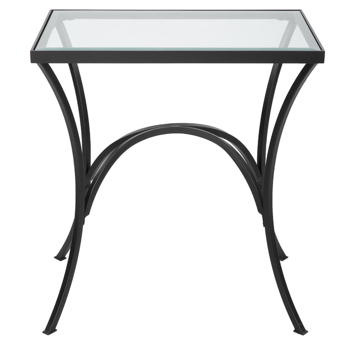 Alayna - Metal & Glass End Table - Black