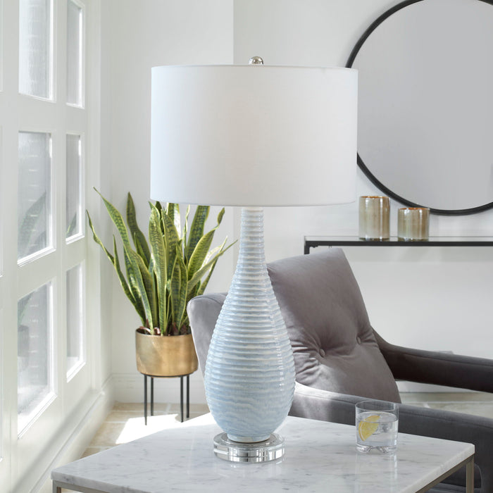Clariot - Ribbed Table Lamp - Blue