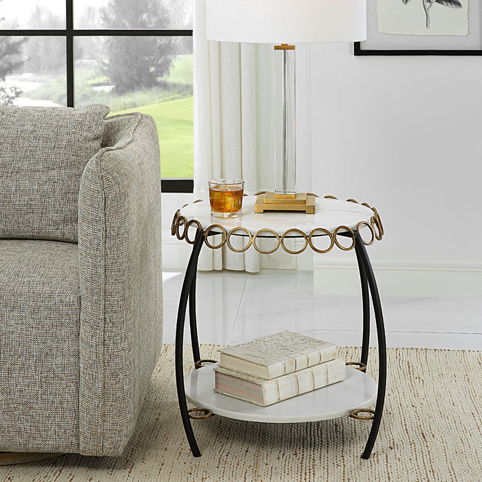 Chainlink - Marble Side Table - White
