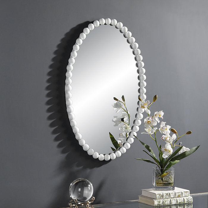 Serna - White Oval Mirror