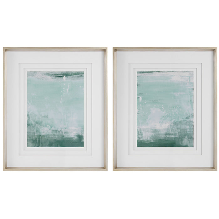 Coastal - Patina Modern Framed Prints (Set of 2) - Green