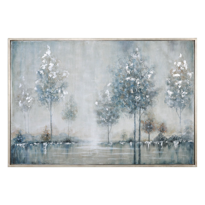 Walk In The Meadow - Landscape Art - Pearl Silver