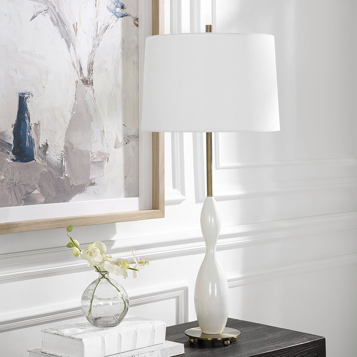 Annora - Glossy Table Lamp - White