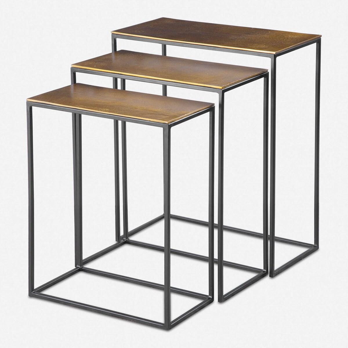 Coreene Nesting Tables, Gold, S/3 Coreene Nesting Tables, Gold, S/3 - Image 1