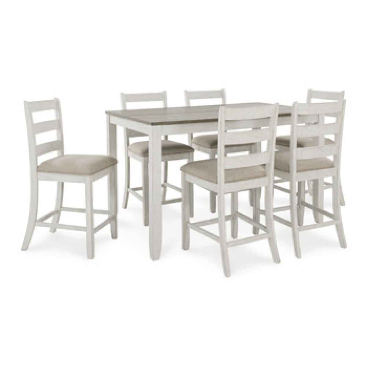 a19779ea06a06cbbe49ed109a6839db1 Skempton Counter Height Dining Table and Bar Stools (Set of 7) - Image 1