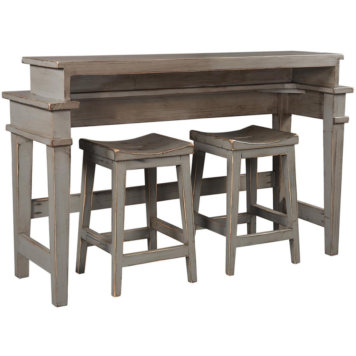 Reeds Farm Collection Console Bar Table With Two Stools Reeds Farm Collection Console Bar Table With Two Stools - Image 1