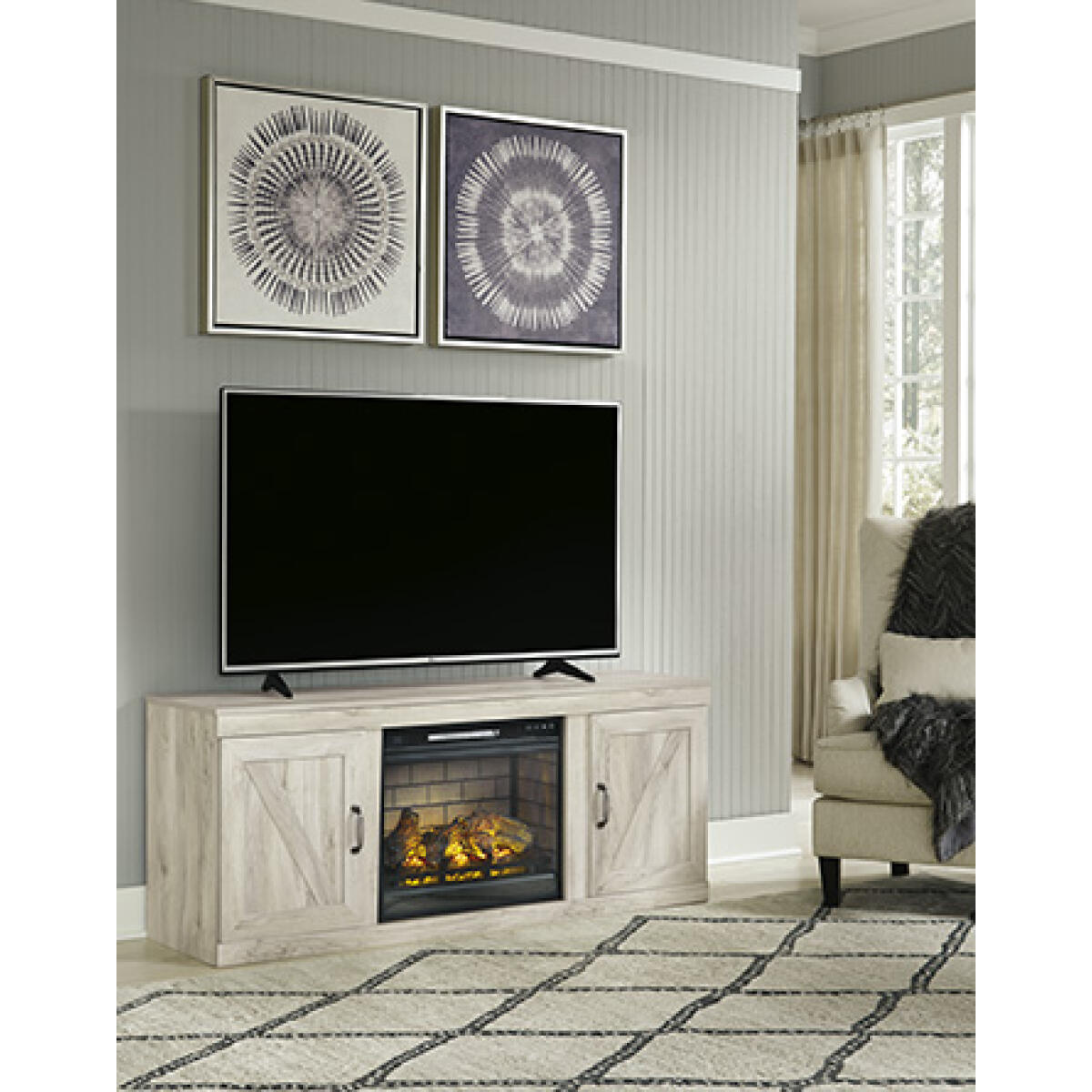 f60a413554f51cf1abc063ab19e45956 Bellaby TV Stand with Electric Fireplace - Image 1