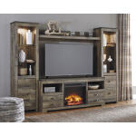 Trinell 4-Piece Entertainment Center with Electric Fireplace