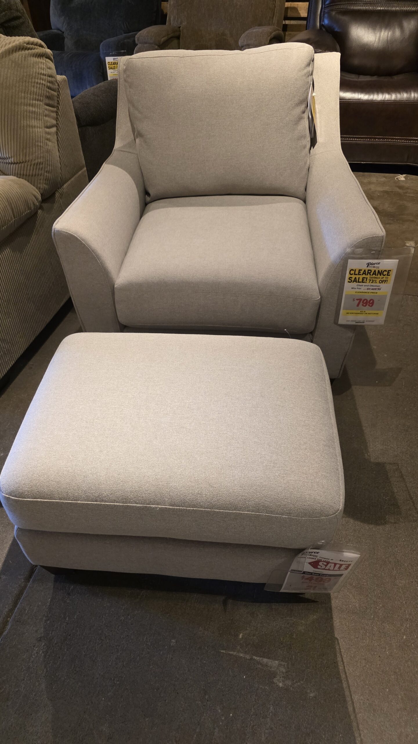 Floor Model LaZBoy Chair & Ottoman